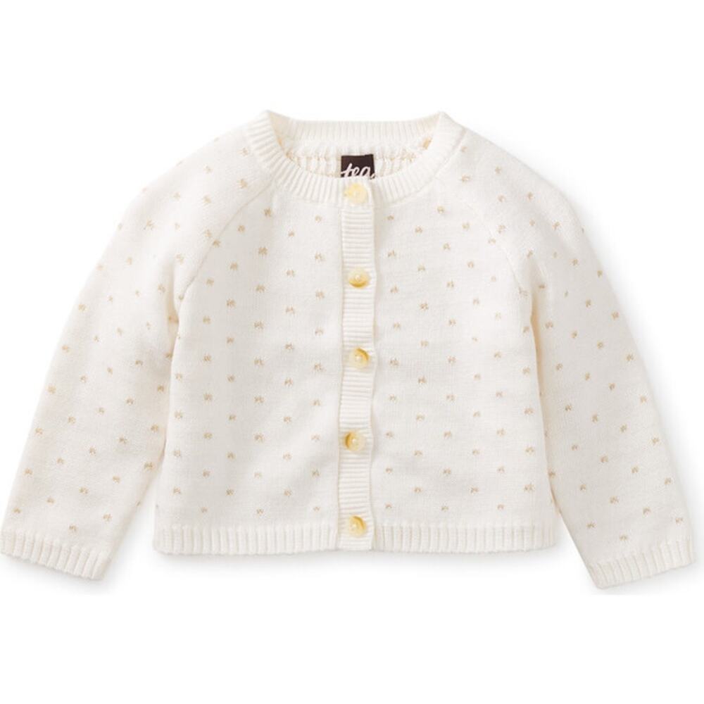 Tea Collection Sparkle Baby Cardigan sz 12-18 m Golden Cranes